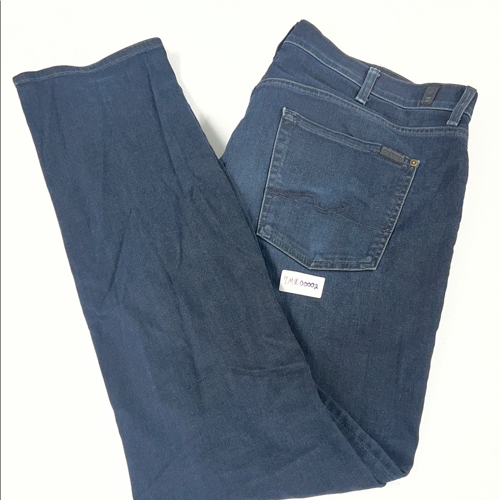 7 For All Mankind Men's Slim Straight Jeans - Dark Blue Size W38 L34